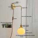 Axyaa Copper Ceramic LED Wall Light with Pull Chain Switch