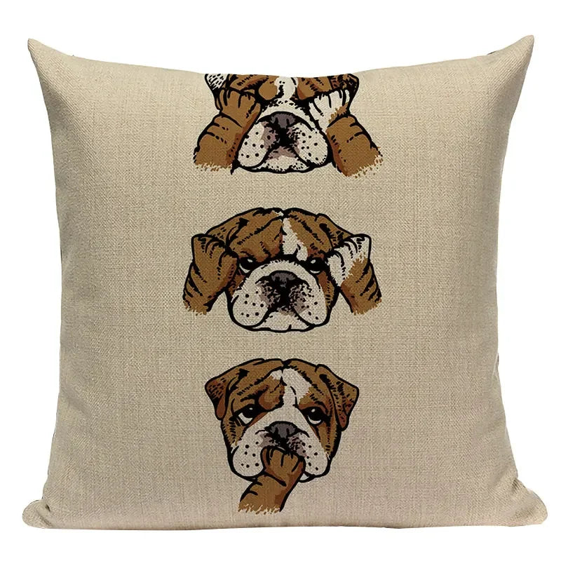 Axyaa Cozy Pug Cat Sloth Starling Fashion Pillow Cover Sofa Decor Case