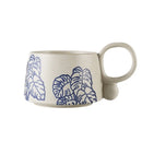 Axyaa 12oz Blue and White Ceramic Coffee Mug - Handmade Stoneware Cup