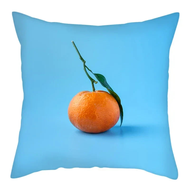 Axyaa Citrus Fruit Print Pillow Cover 45x45cm - Home Sofa Decor