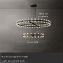 Axyaa Black Brass Crystal Chandelier - High Quality Luxury Ceiling Hanging Lamp
