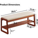 Axyaa Shoe Storage Bench with Cushioned Seat - Beige, 39.4"