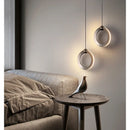 Axyaa LED Ring Pendant Light, Modern Bedroom Living Room Lighting Fixture