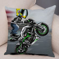 Axyaa Cartoon Motorcycle Polyester Cushion Cover for Home, Car, Sofa - Extreme Sports Theme