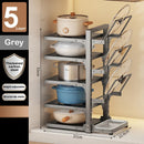 Axyaa Adjustable Pot and Pan Storage Rack, Seasoning Bottle Organizer