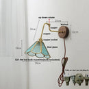 Axyaa Amber Glass LED Wall Lights Pull Chain Switch - Modern Nordic Design