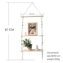 Wooden Macrame Display Stand Shelf for Home Decor by Axyaa