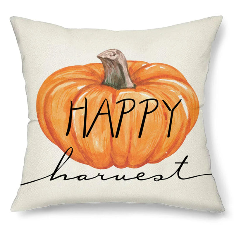 Harvest Pumpkin Truck Maple Leaf Pillow Case for Autumn Home Decor - Axyaa