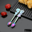Axyaa Stainless Steel Cartoon Couple Coffee Spoon Set