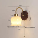 Axyaa Glass LED Wall Light with Pull Chain Switch for Bedroom Hallway