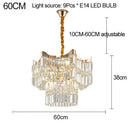 Axyaa Modern Crystal Chandelier Pendant Light - Luxury Decorative Fixture for Home