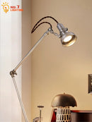 Axyaa Swing Arm Table Lamp LED Bedroom Bedside Retro Desk Light for Study Reading