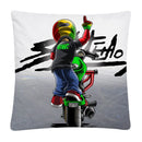 Axyaa Stunt Motorcycle Cartoon Soft Plush Cushion Cover Pillow Case