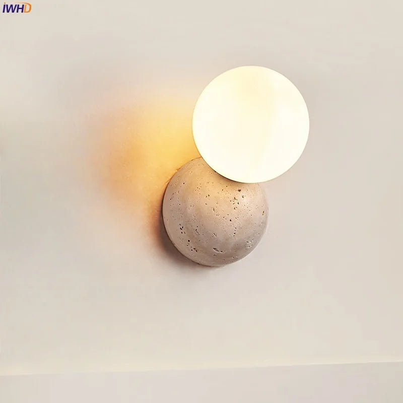 Axyaa White Glass LED Wall Lamp - Modern Nordic Living Room Kitchen Bathroom Light