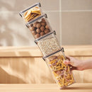 Axyaa Stackable Food Storage Jar Set for Cereal, Candy, Tea, and Dried Fruit