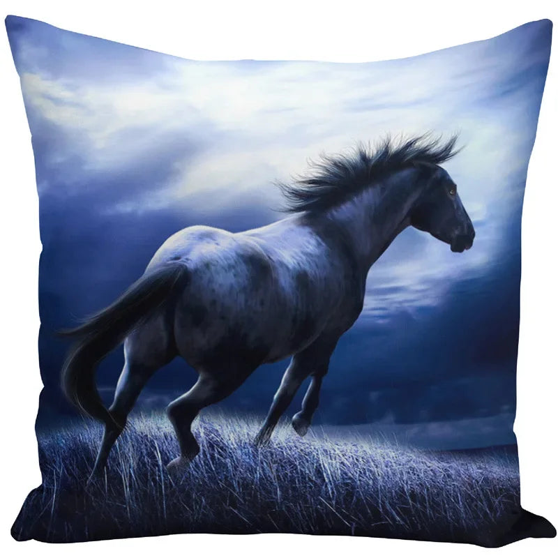 Animal Horse Printed Cushion Cover by Axyaa - Sofa Decor Pillowcase