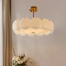 Axyaa Cream White Glass Pendant Light - Modern Nordic Chandelier