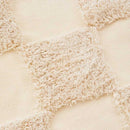 Axyaa Nordic Cotton Linen Tassel Rug - Handmade Checkerboard Tufted Mat for Living Room