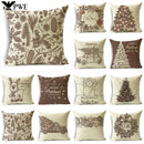 Axyaa Christmas Linen Cushion Cover Merry Gifts 18*18in