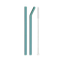 Axyaa Green Glass Straws - Reusable High Borosilicate Smoothie Cocktail Milkshake Straw