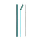 Axyaa Green Glass Straws - Reusable High Borosilicate Smoothie Cocktail Milkshake Straw