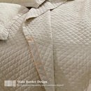 Axyaa Linen/Cotton Queen Quilt Set, Lightweight Diamond Stitch Bedspread Coverlet