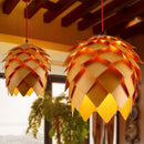 Axyaa Pinecone Pendant Light: Nordic Wood Lamp for Dining Room & Bar Decor