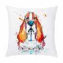 Axyaa Painted Dog Decorative Soft Sofa Bed Pillow Cover in Cartoon Puppy Design