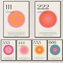 Modern Angel Numbers Aura Art Prints by Axyaa - Aesthetic Canvas Painting for Home Décor