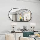Axyaa Oval Black Metal Frame Vanity Mirror 1000x500mm - Bathroom, Bedroom, Entryway Décor
