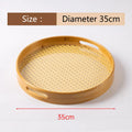 Axyaa Acrylic Bamboo Cotton Tray, Rectangular Tea Set, Portable Tea Plate