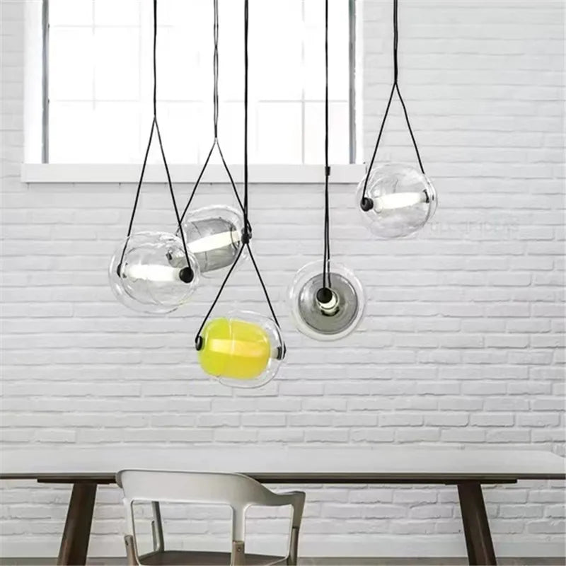 Axyaa Colorful Glass Mini Led Pendant Light for Restaurant Kitchen Bar