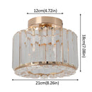 Axyaa Crystal Ceiling Light Chandelier LED Flush Mount Fixture E27 Gold Black