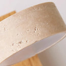 Axyaa Yellow Travertine Wood Canopy Wall Light - LED, Pull Chain Switch - Japan Style