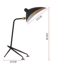 Serge Mouille Black Tripod Floor Lamp with Adjustable Stand by Axyaa