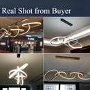 Axyaa LED Pendant Light Stainless Steel Modern Chandelier for Dining Kitchen Island