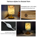 Axyaa LED Square Table Lamp Chinese Style Fabric Lampshade Dimmable Night Light