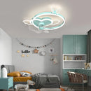 Axyaa Modern Pink LED Ceiling Fan for Kids' Room.