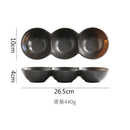 Axyaa Ceramic Three Grid Plate Set - Restaurant Snack Sushi Appetizer Seasoning Molecular Cuisine