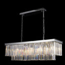 Axyaa Crystal Rectangle Pendant Ceiling Light - Modern Kitchen Island Bar Fixture