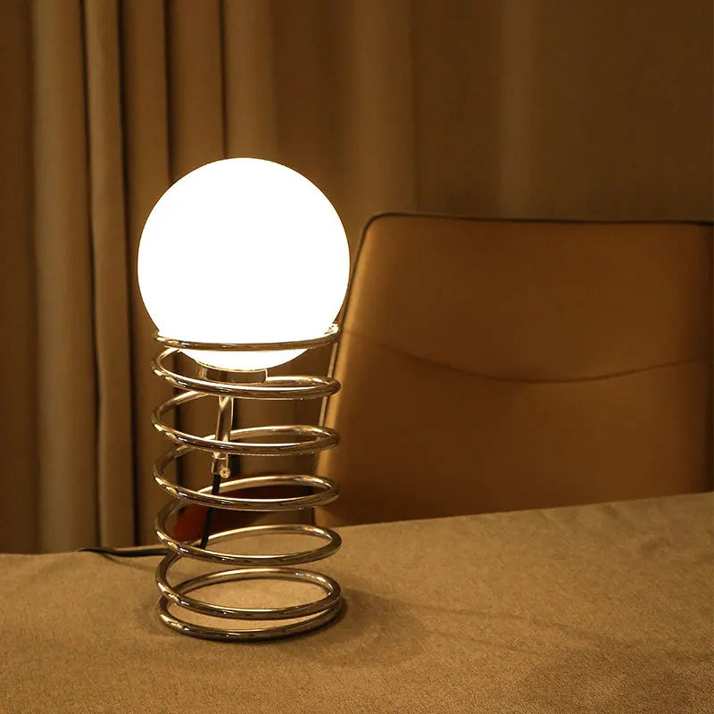 Axya Bauhaus Spring Table Lamp - Nordic Modern Glass LED Bedside Lamp