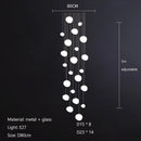 Axyaa Cobblestone Ceiling Chandelier Hanging Light Fixture for Villa Hotel Loft Stair Lighting