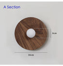 Axyaa Walnut Wood Wall Lights Grid Sconce Wabi-sabi Style Home Decor