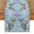 Tropical Birds & Flowers Table Runner by Axyaa: Elegant Dining Decor & Wedding Tablecloth