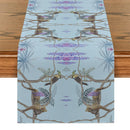 Tropical Birds & Flowers Table Runner by Axyaa: Elegant Dining Decor & Wedding Tablecloth