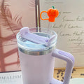 Axyaa Pumpkin Silicone Cap for Stanley Tumbler Cup 30&40oz, Reusable Sippy Plug