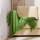 Axyaa Knitted Throw Blanket with Tassel - Summer Decor for Sofa & Bed