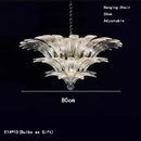 Clear Petal Glass Flower Chandelier with Crystal Tassel Pendants by Axyaa.