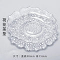 Axyaa Small Clear Glass Saucer Plates with Gold Rim