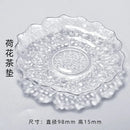 Axyaa Small Clear Glass Saucer Plates with Gold Rim